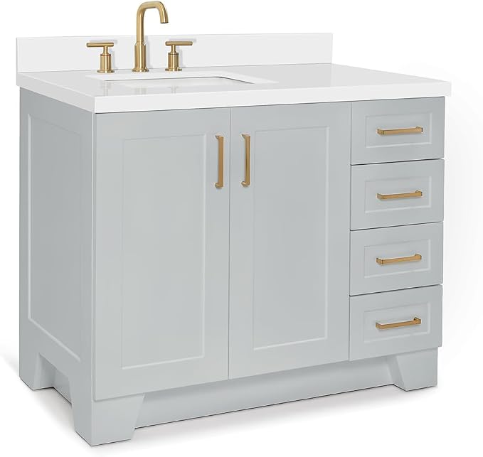ARIEL Taylor 42 Inch Grey Bathroom Vanity - Image 6