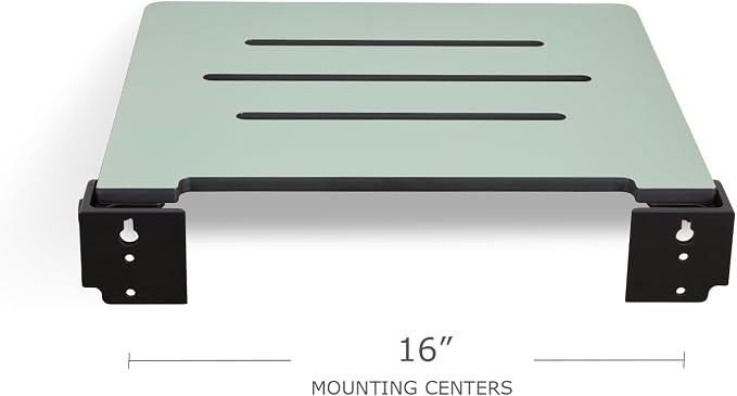 18 inch Silhouette Slimline Folding Wall Mount Shower Bench Seat, Sea Green Seat - Image 11
