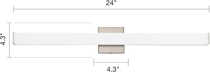 Bathroom Vanity Light Brushed Nickel Square LED 31.5 inch 24W 4000K Natural - Image 4
