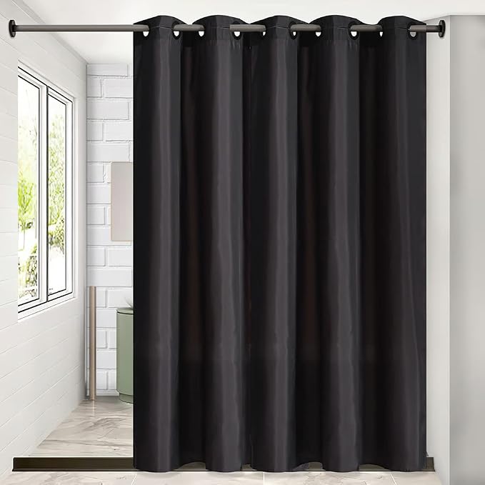 Furlinic No Hook Extra Long Shower Curtain 96 Length, Polyester Cloth Fabric - Image 4