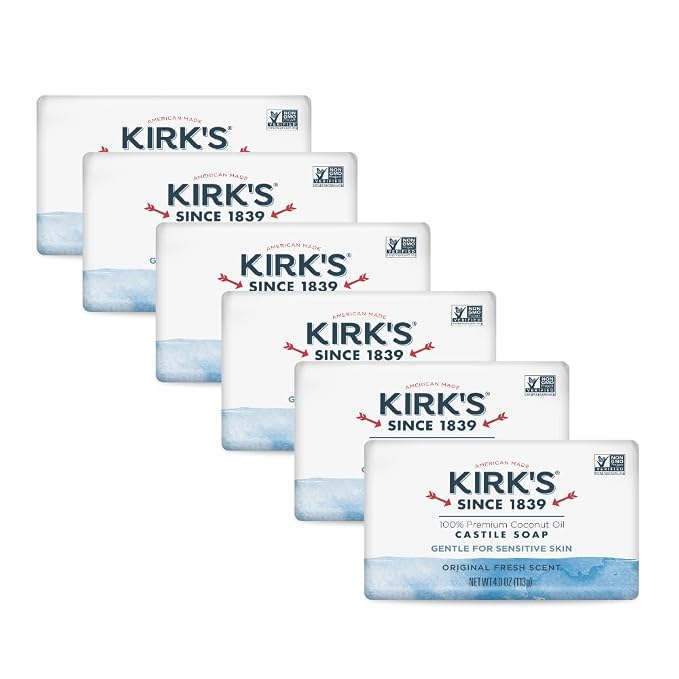 Kirk's Castile Bar Soap for Men, Women & Children by Kirks