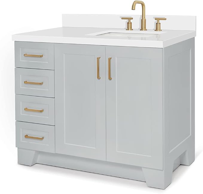 ARIEL Taylor 43 Inch Grey Bathroom Vanity - Image 6