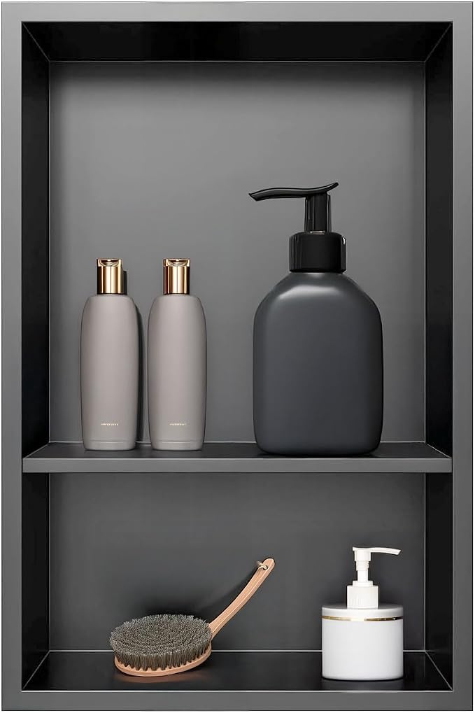 Shower Niche, 12 * 18 Stainless Steel Elegant Bathroom Niche, No Tile Needed by Elefloom