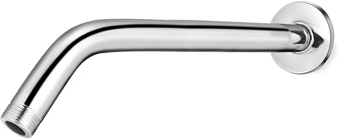 Shower Arm with Flange, 10 Inch Chrome Shower Pipe, Wall Mount Replacement by RULNFICHY