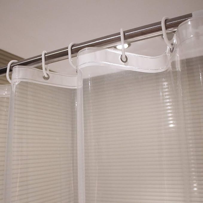 AooHome Long Shower Liner, Bottom Magnets, Heavy Duty, Water Repellent - Image 3