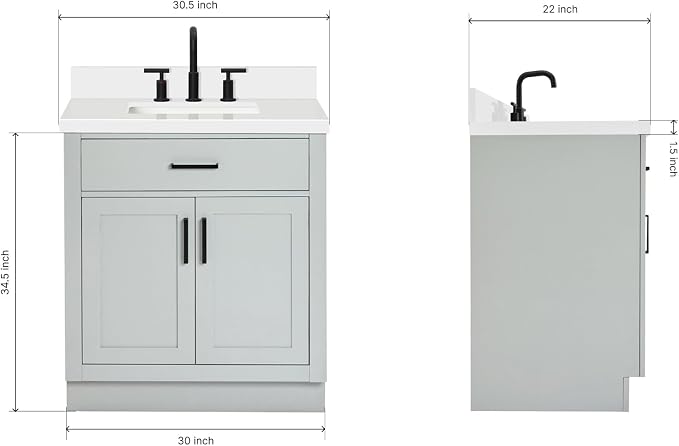 ARIEL Hepburn 31 Inch Bathroom Vanity - Image 2