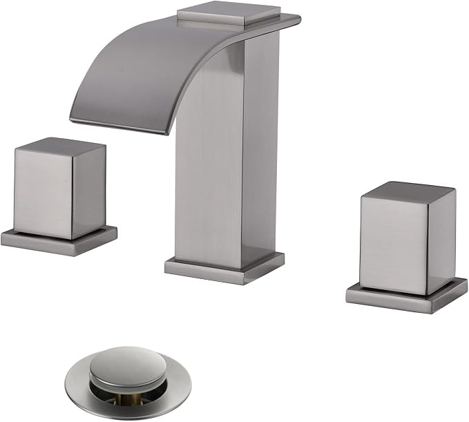 Luxury Brass Modern Widespread Waterfall Bathroom Sink Faucets by MRFAUCET