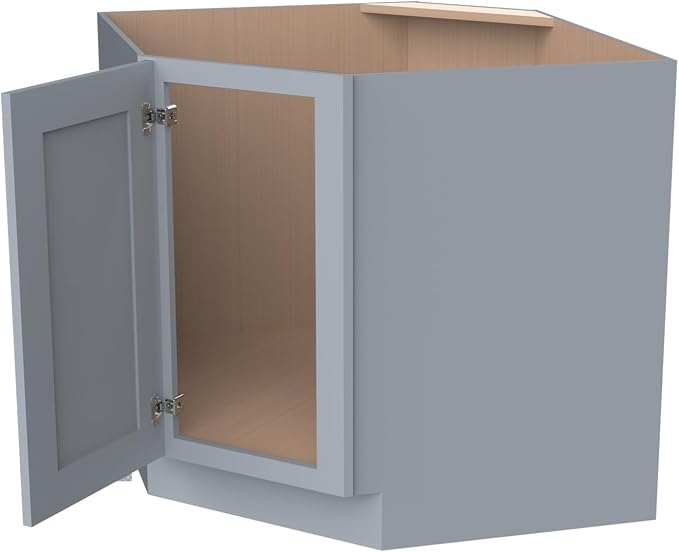 Diagonal Corner Kitchen Cabinet – Solid Wood – Freestanding Storage Organizer - Image 4