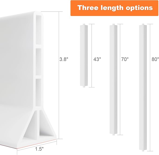 3.8'' High Shower Threshold Water Dam Collapsible Shower Water Splash Guard - Image 6