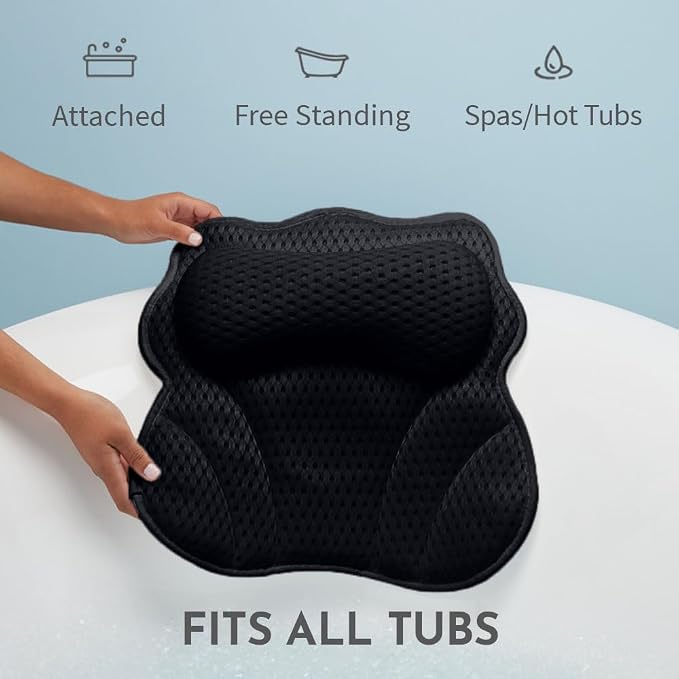 WONDERfoam Thick Padded Ergonomic Bath Pillow - Image 7
