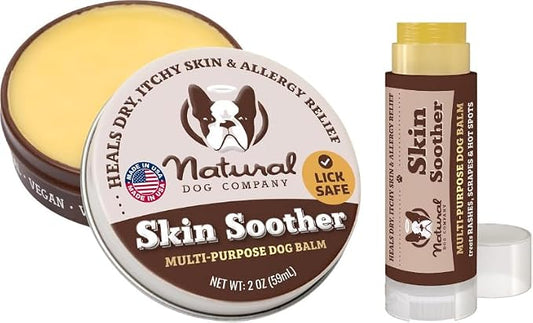 Natural Dog Company Skin Soother Bundle, Includes 2oz Tin + 0.15oz Stick by NaturalDogCompany