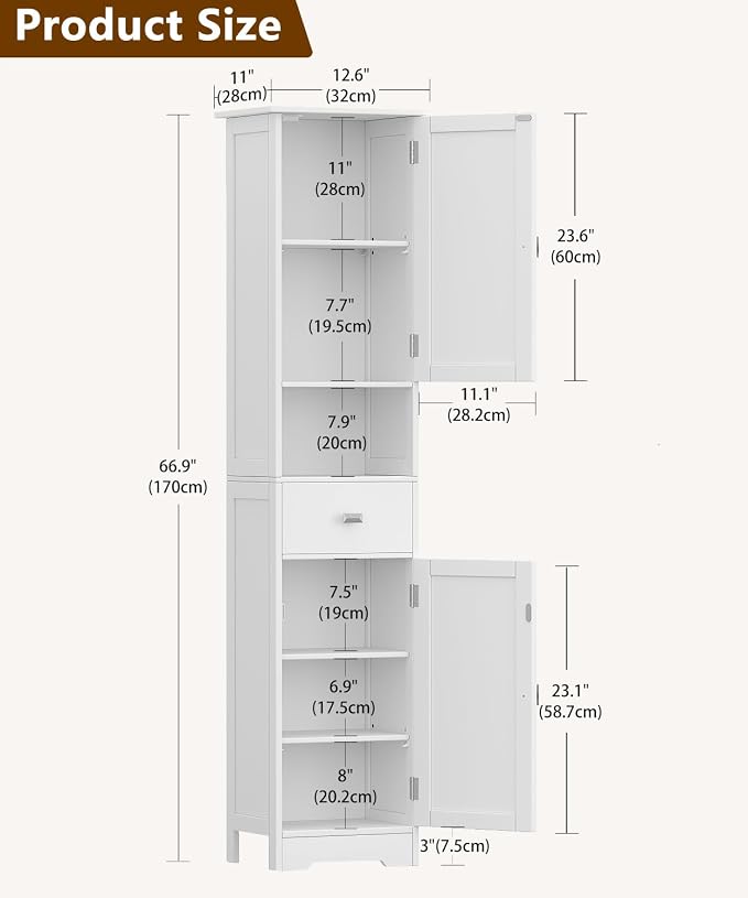 Akxoml Tall Bathroom Storage Cabinet - Image 3