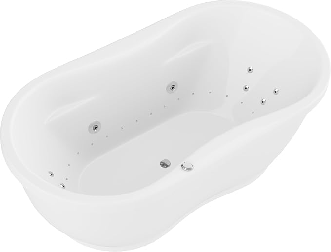 ANZZI Freestanding Tub 36" x 71", Whirlpool and Air Bath Tub in White, - Image 8