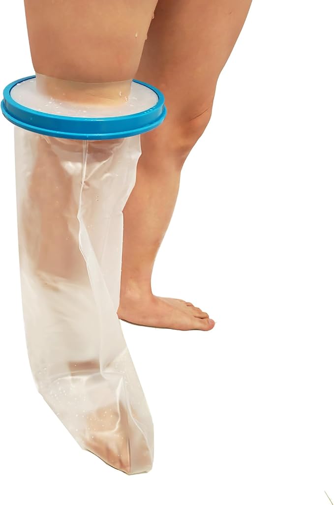 Waterproof Leg Cast Cover for Showering, Reusable Adult Short Leg Cast Protector by Tideshake