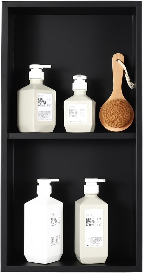 No Tile Needed Shower Niche for Bathroom Storage, Recessed Wall Niche, Double - Image 8