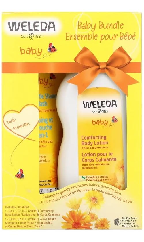 Weleda Baby Calendula Body Lotion and Shampoo-Body Wash Bundle, 6.8 Fluid Ounce - Image 2