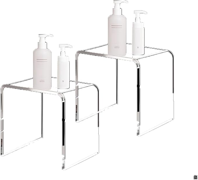 Acrylic 15 Inch Small Stool Set of 2, Seating and Placing Items by GETCK