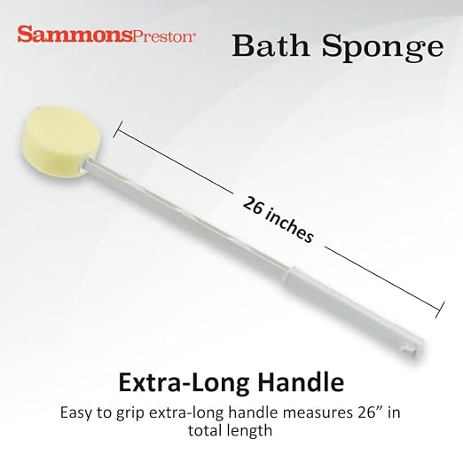 Sammons Preston Bath Sponge, Lightweight Long Handled Washer and Scrubber - Image 2