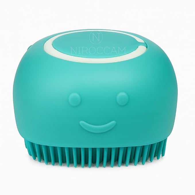 Dog Bath Brush with Shampoo Dispenser – Silicone Pet Grooming Scrubber - Image 2