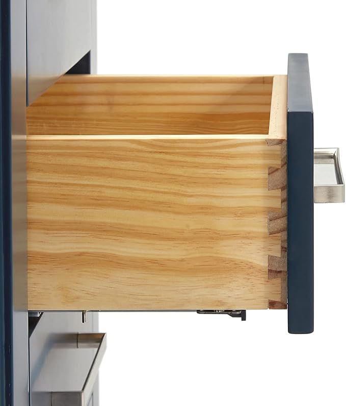 ARIEL 48" Midnight Blue Bathroom Vanity Base Cabinet, Center Rectangular Sink - Image 7