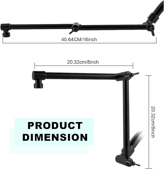 Shower Head Extension Arm, 16 Inch Solid Brass Adjustable Extender - Image 3