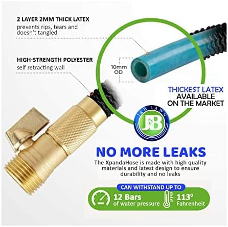 J&B XpandaHose 50ft Expandable Garden Hose – Ultra-Strong 3750D, 4-Layer Latex - Image 5