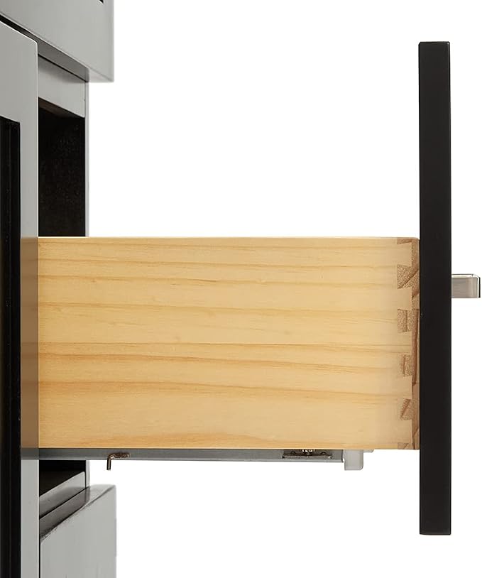 ARIEL 49" Black Bathroom Vanity, 1.5" Edge Italian Carrara Marble Countertop & - Image 7