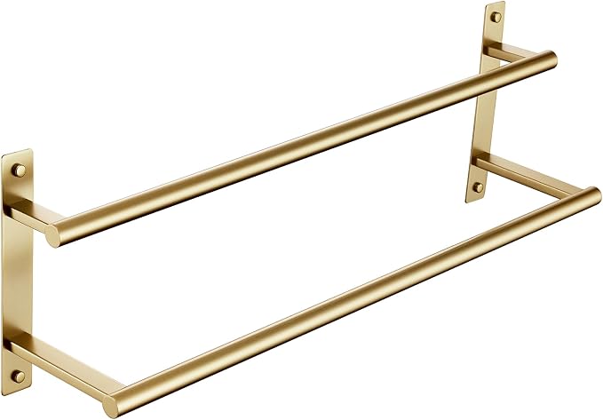 KOKOSIRI 24 Inch Bathroom Towel Racks Double Towel Bar Bath Towel Holder Towel by KOKOSIRI