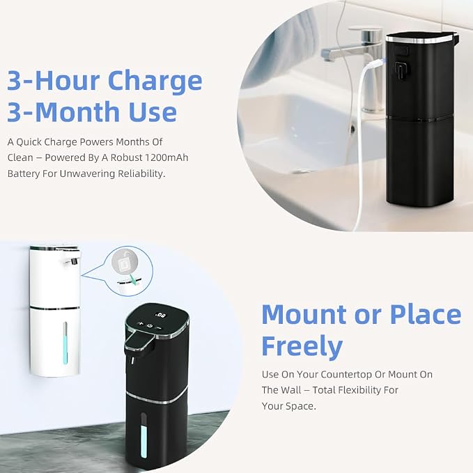 Automatic Liquid Soap Dispenser, 9 Adjustable Levels, 380ml/12.8oz, Auto - Image 5
