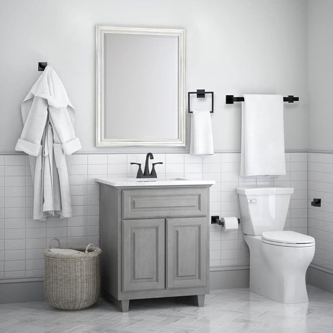 Bathroom Accessories Towel Bar Set: 15 Pieces Matte Black Bathroom Hardware - Image 2