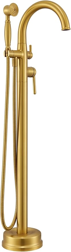 Free Standing Tub Faucet, Wintap Brass Antique Freestanding Bathtub Filler by Wintap