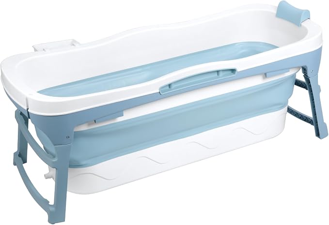 Portable Bathtub for Adult, Large 56 inch Collapsible Bathtub, Reusable by BENBOR