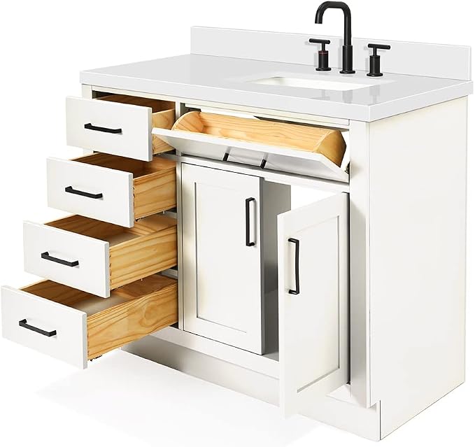 ARIEL Bathroom Vanity 43" White - Image 7