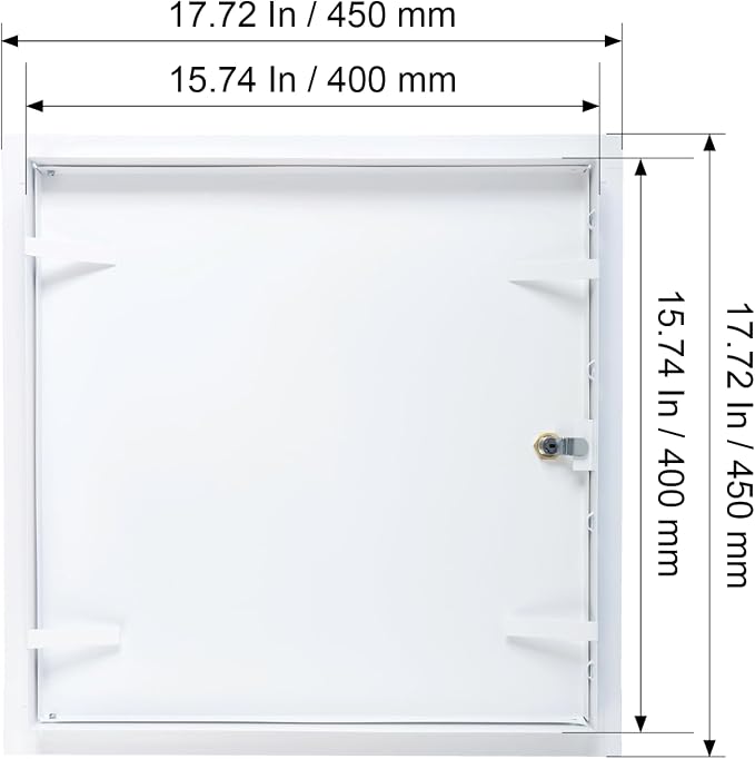 16" x 16" Lockable White Metal Access Panel. Service Shaft Door Panel - Image 5