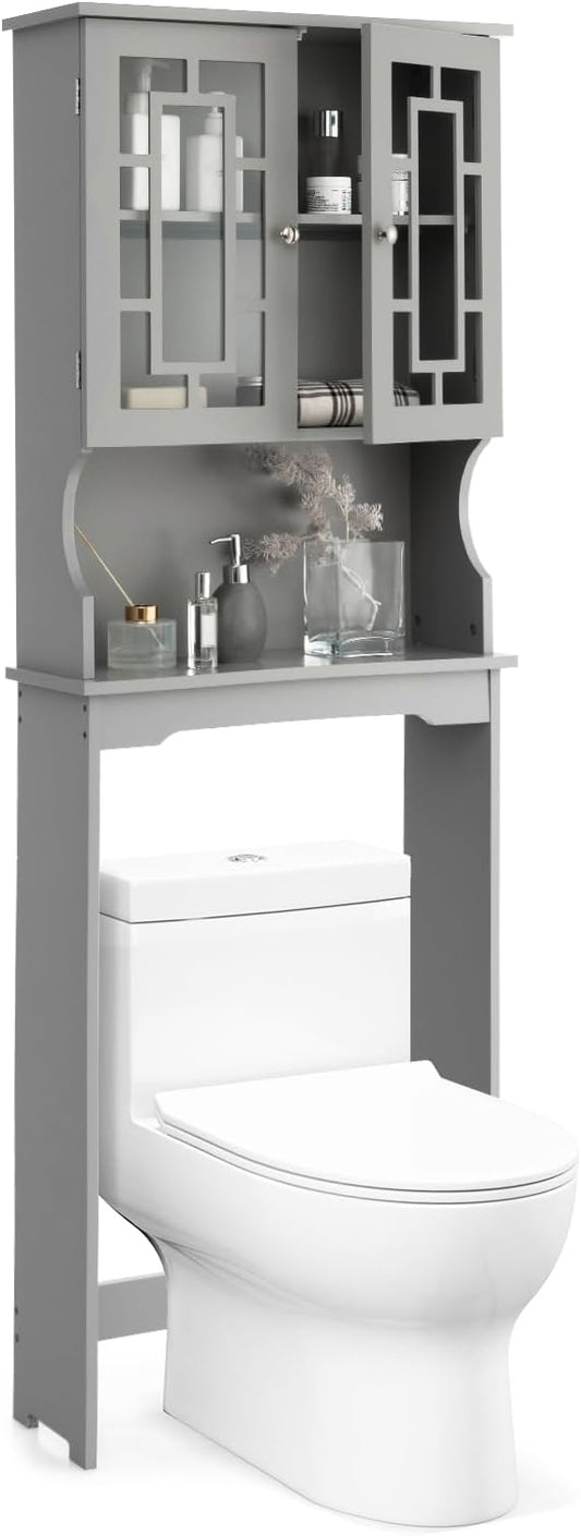 COSTWAY Over The Toilet Storage Cabinet, Bathroom Shelf Over Toilet, Double by COSTWAY