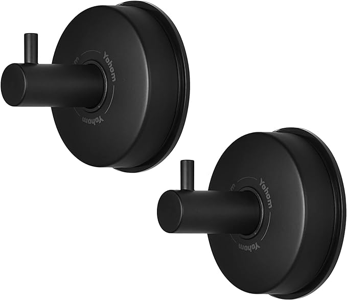 YOHOM Suction Cup Hooks Shower Towel Holder Stainless Steel Vacuum Bathroom by Yohom