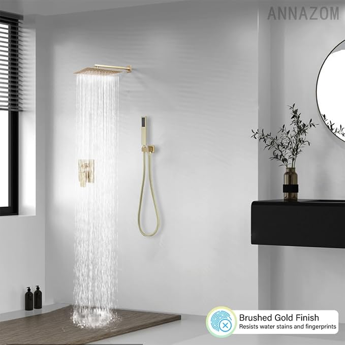 Shower Faucet Set System 10 Inch Shower Head High Pressure Handheld Spray Combo - Image 2