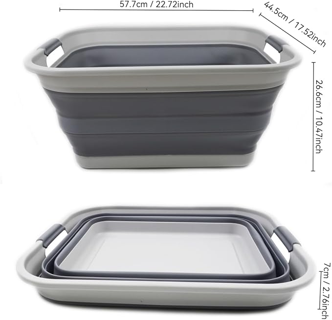 SAMMART 42L Collapsible Plastic Laundry Basket-Foldable Pop Up Storage - Image 2