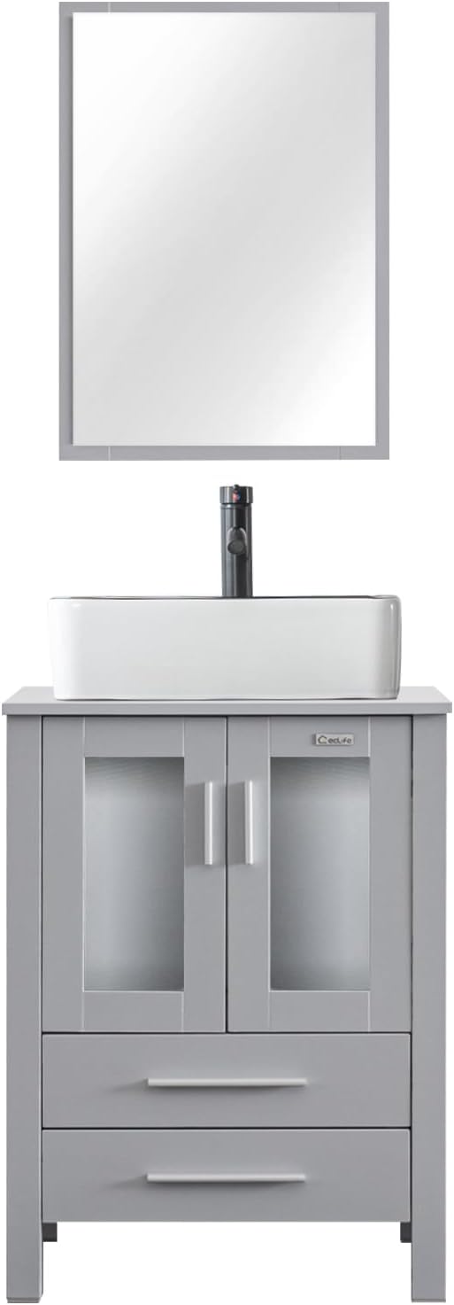 eclife 24" Modern Bathroom Vanity Sink Combo Freestanding Cabinet by eclife