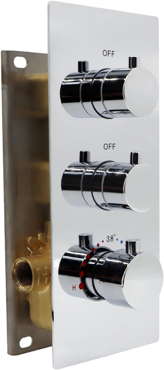 2 Way Shower Diverter Valve Brass 2 Functions Thermostatic Shower Mixing Valve by HOMEDEC