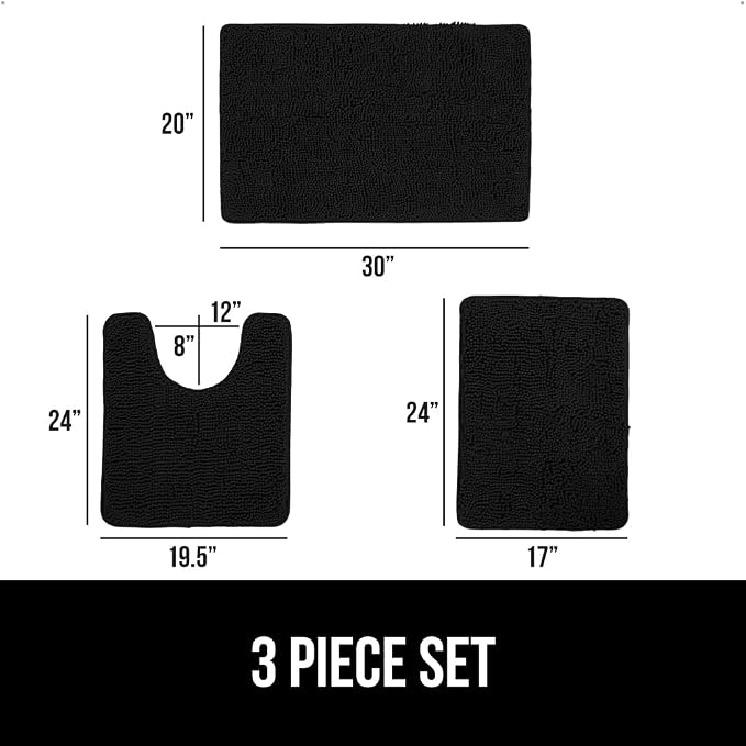 GORILLA GRIP Bathroom Rug Sets 3 Piece, Bath Mat Set and Oval Toilet Base - Image 2