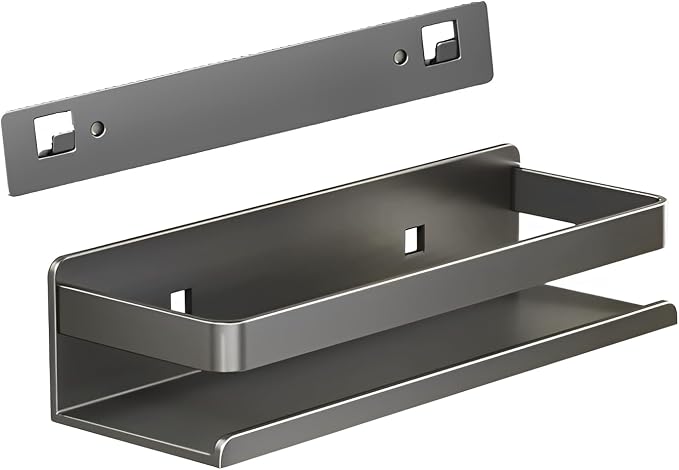 Stainless Steel Detachable Floating Shelf, Nail-Free or Drilling, Floating Wall by YuShiYan