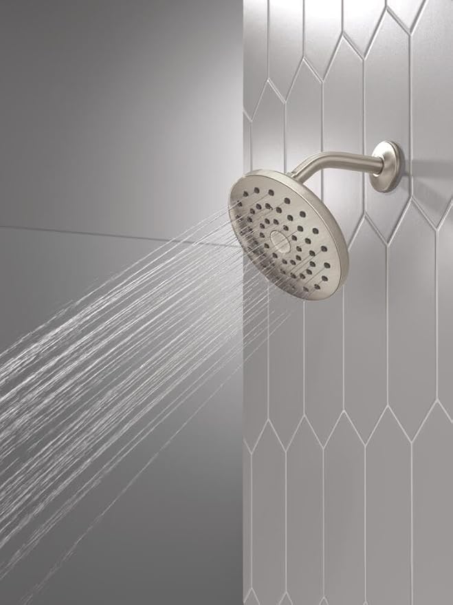 Delta PivotPro Brushed Nickel Rain Showerhead, Single Setting 7 Inch Round - Image 6