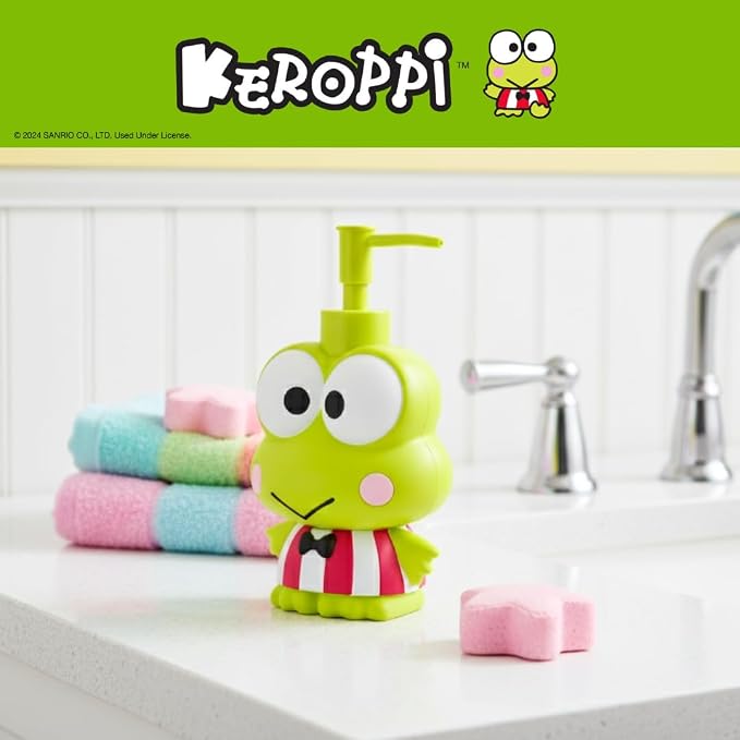 Sanrio Keroppi Soap/Lotion/Hand Sanitizer Resin Pump Dispenser, 13 Ounces - Image 4