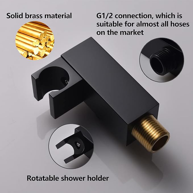 Brass Handheld Shower Head Kit Square Shower Heads - Image 4