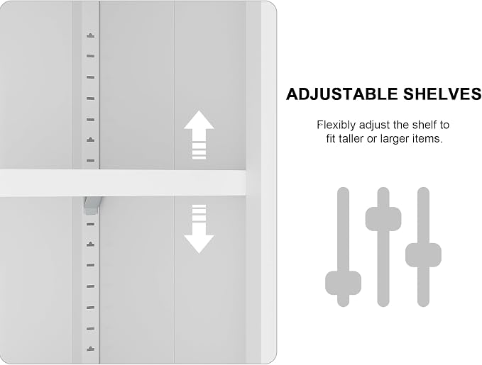 Tall Narrow Storage Cabinet, Metal Pantry Cabinet - Image 8