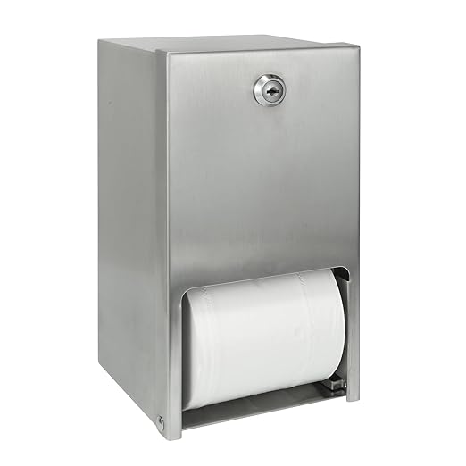 2 Roll Stainless Steel Commercial Toilet Paper Dispenser, Heavy Duty Wall Mount by Stardrix