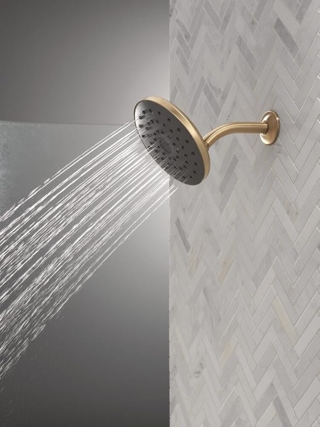 Delta PivotPro Brushed Gold Rain Showerhead, Single Setting 7 Inch Round Shower - Image 5