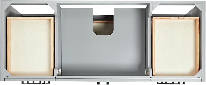 ARIEL Kelly 54 inch Bathroom Vanity Without Sink in Grey, Bathroom Base Cabinet - Image 5