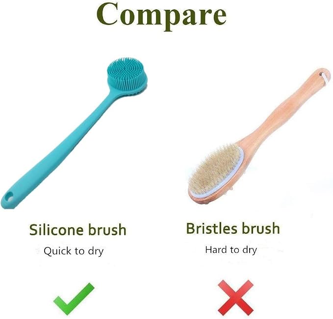 Silicone Body Scrubber, Long Handle Back Scrubber - Image 5